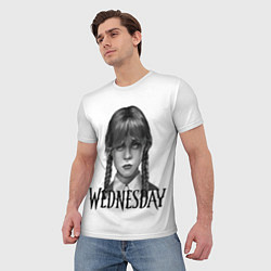 Футболка мужская Уэнсдэй Аддамс - Wednesday, цвет: 3D-принт — фото 2