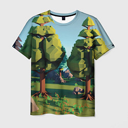 Мужская футболка Воксельный лес