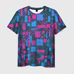 Мужская футболка Геометрическая абстракция из квадратов и прямоугол