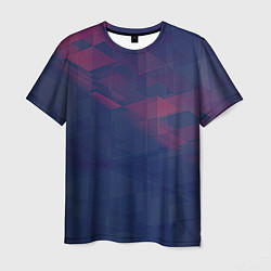 Мужская футболка Абстрактный прозрачный стеклянный фиолетовый патте
