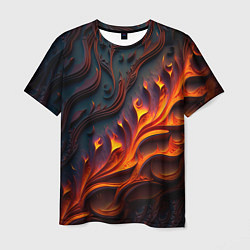 Мужская футболка Огненный орнамент с языками пламени