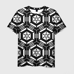 Мужская футболка Абстрактный геометрический узор на тему техники