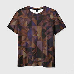 Мужская футболка Стеклянная тёмная геометрическая текстура