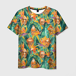 Мужская футболка Африканские маски в джунглях