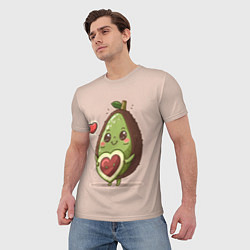 Футболка мужская Влюбленный авокадо - парные, цвет: 3D-принт — фото 2