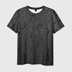 Мужская футболка Abstraction hexagon grey