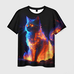 Мужская футболка Огненная кошка