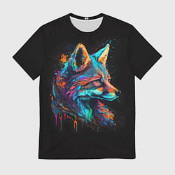 Футболка мужская Красочная лиса, цвет: 3D-принт