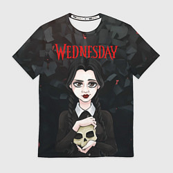Футболка мужская Wednesday black, цвет: 3D-принт