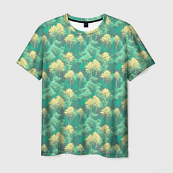 Мужская футболка Камуфляж деревья двуцветный