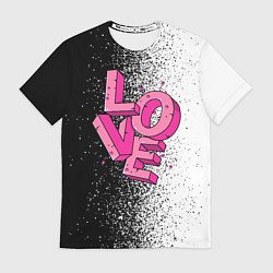 Футболка мужская Love - розовый, цвет: 3D-принт