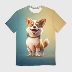 Футболка мужская Корги молодец, цвет: 3D-принт