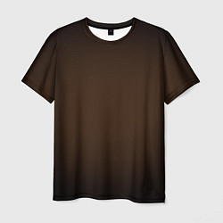 Мужская футболка Фон оттенка шоколад и черная виньетка
