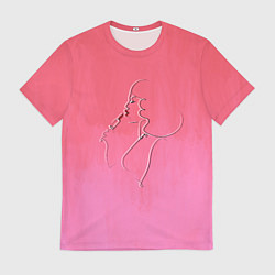 Футболка мужская Девушка с помадой, цвет: 3D-принт