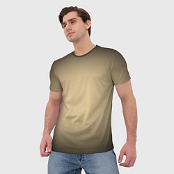 Футболка мужская Бежевый градиент, цвет: 3D-принт — фото 2