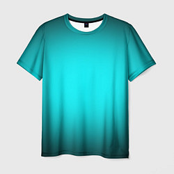 Футболка мужская Неоновый синий градиент, цвет: 3D-принт