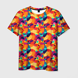 Мужская футболка Абстрактный узор из разноцветных окружностей