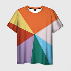 Мужская футболка Разноцветные пересекающиеся треугольники