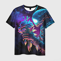 Мужская футболка Инопланетянин с неоновыми цветами