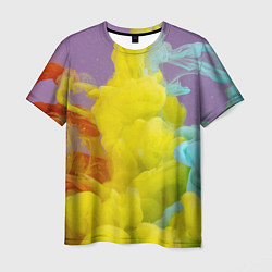 Мужская футболка Абстрактные разноцветные объёмные дымы