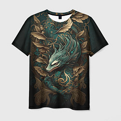 Футболка мужская Изумрудный Дракон Irezumi, цвет: 3D-принт