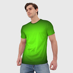 Футболка мужская Кислотный зеленый с градиентом, цвет: 3D-принт — фото 2