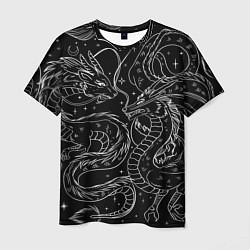 Мужская футболка Дракон - унесенные призраками: тату на черном
