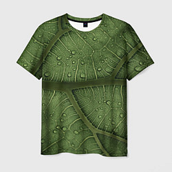 Мужская футболка Текстура зелёной листы