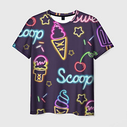 Мужская футболка Неоновые надписи sweet scoop