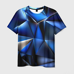 Мужская футболка Polygon blue abstract