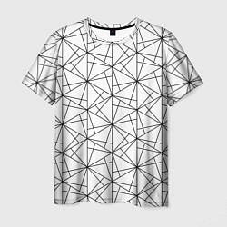 Мужская футболка Чёрно-белый геометрический треугольный узор