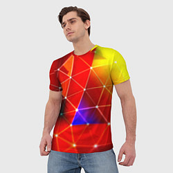 Футболка мужская Digital triangle abstract, цвет: 3D-принт — фото 2