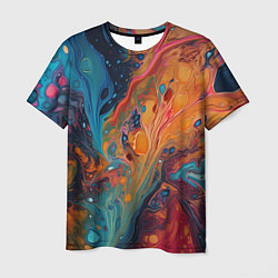 Мужская футболка Яркие абстрактные разводы краски