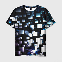 Мужская футболка Неоновые кубы абстракция