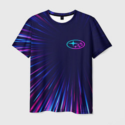 Мужская футболка Subaru neon speed lines
