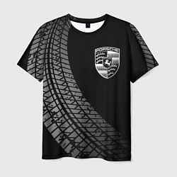 Мужская футболка Porsche tire tracks