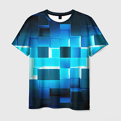 Мужская футболка Неоновые кубы с подсветкой