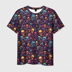 Мужская футболка Россыпь мелких разноцветных черепков
