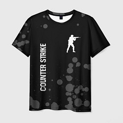 Мужская футболка Counter Strike glitch на темном фоне: надпись, сим