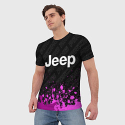 Футболка мужская Jeep pro racing: символ сверху, цвет: 3D-принт — фото 2
