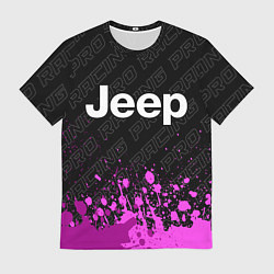 Футболка мужская Jeep pro racing: символ сверху, цвет: 3D-принт