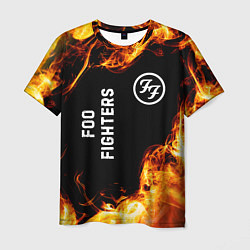 Мужская футболка Foo Fighters и пылающий огонь