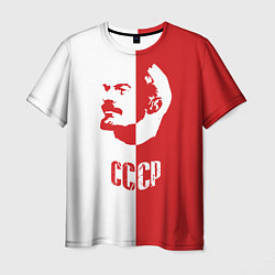 Мужская футболка Красно белый Ленин