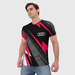 Футболка мужская Audi fast lines, цвет: 3D-принт — фото 2