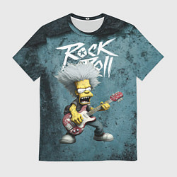 Футболка мужская Rock n roll style Simpsons, цвет: 3D-принт