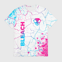 Мужская футболка Bleach neon gradient style: надпись, символ