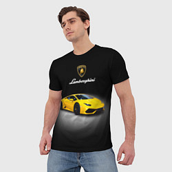 Футболка мужская Спорткар Lamborghini Aventador, цвет: 3D-принт — фото 2