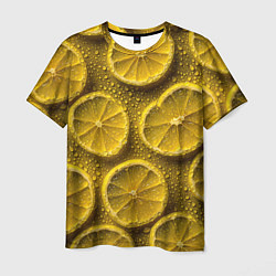 Футболка мужская Сочный паттерн из долек лимона, цвет: 3D-принт