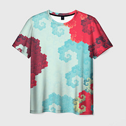 Мужская футболка Пиксельный цветочный паттерн