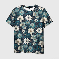 Мужская футболка Узор из весенних цветочков